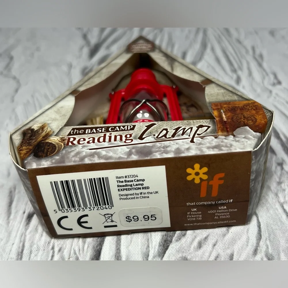 The Base Camp Reading Lamp Red Ornament, New w Battery